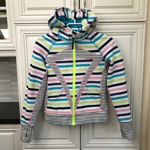 Ivivva girl’s stripe full zip hoodie / jacket